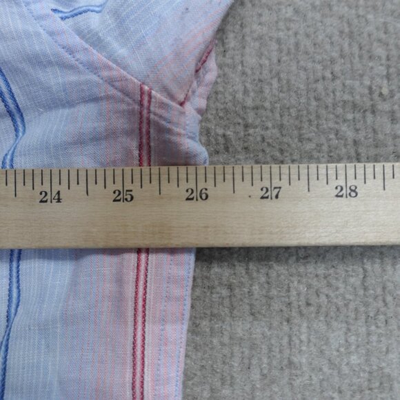 Tommy Bahama Shirt 3XL Blue Striped Long Sleeve Linen Blend - Picture 7 of 7
